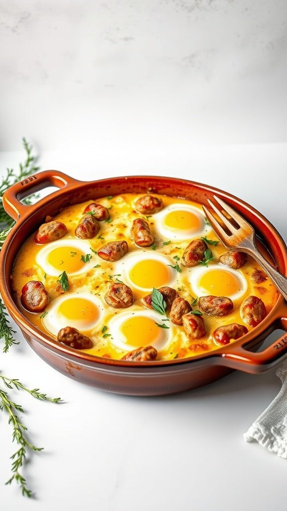 Savory sausage and egg bread casserole
